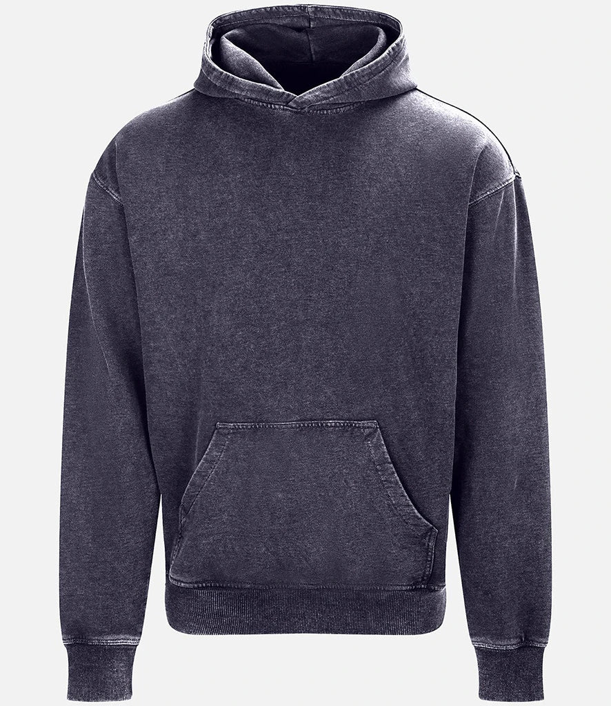 AWDis Just Hoods Washed Oversized Hoodie in WGR, front view