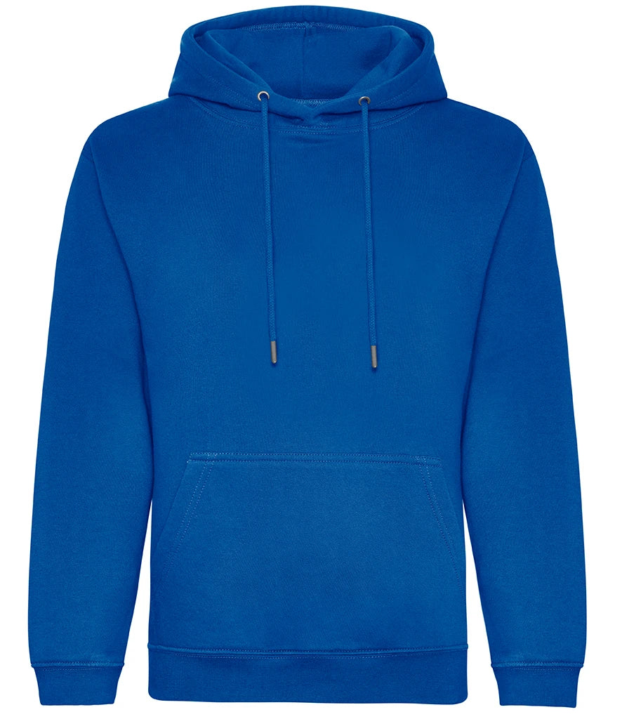 AWDis Just Hoods Organic Hoodie in Royal Blue, front view