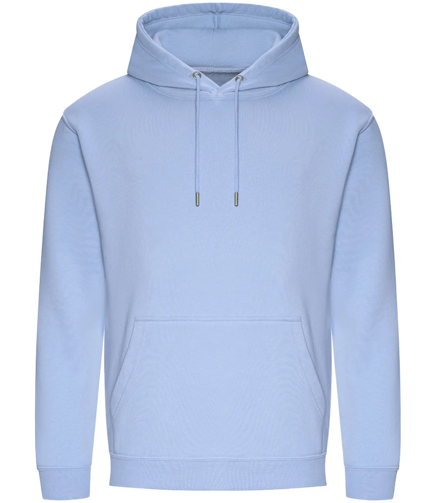 AWDis Just Hoods Organic Hoodie in Sky Blue, front view