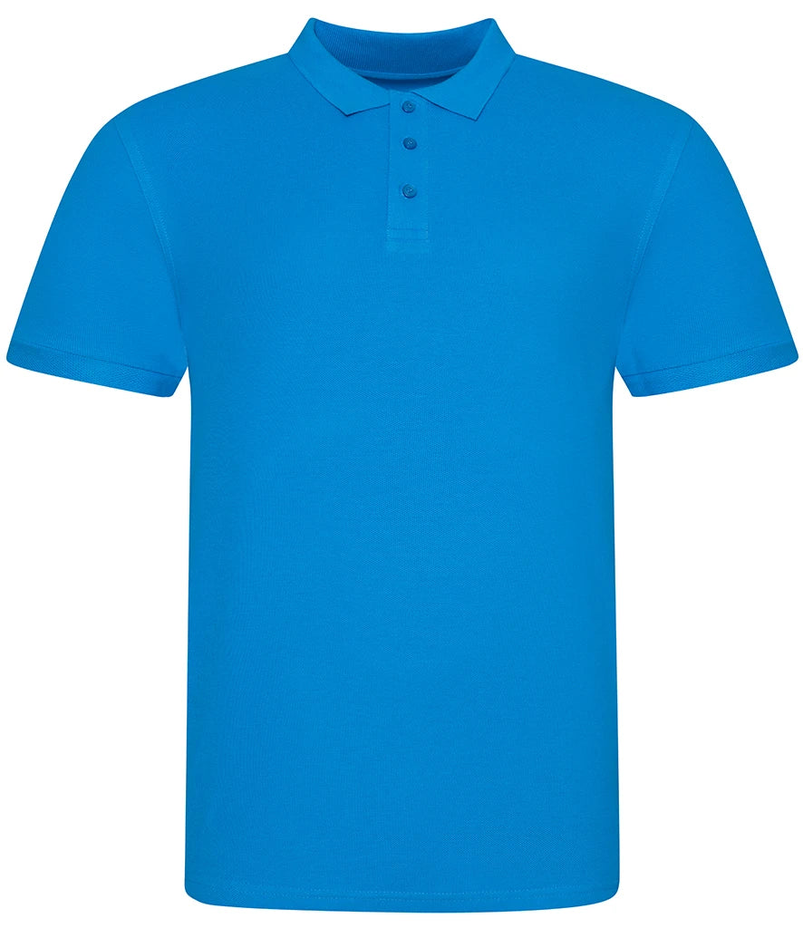 AWDis Just Polos 100% Cotton Pique Polo Shirt in Azure, front view