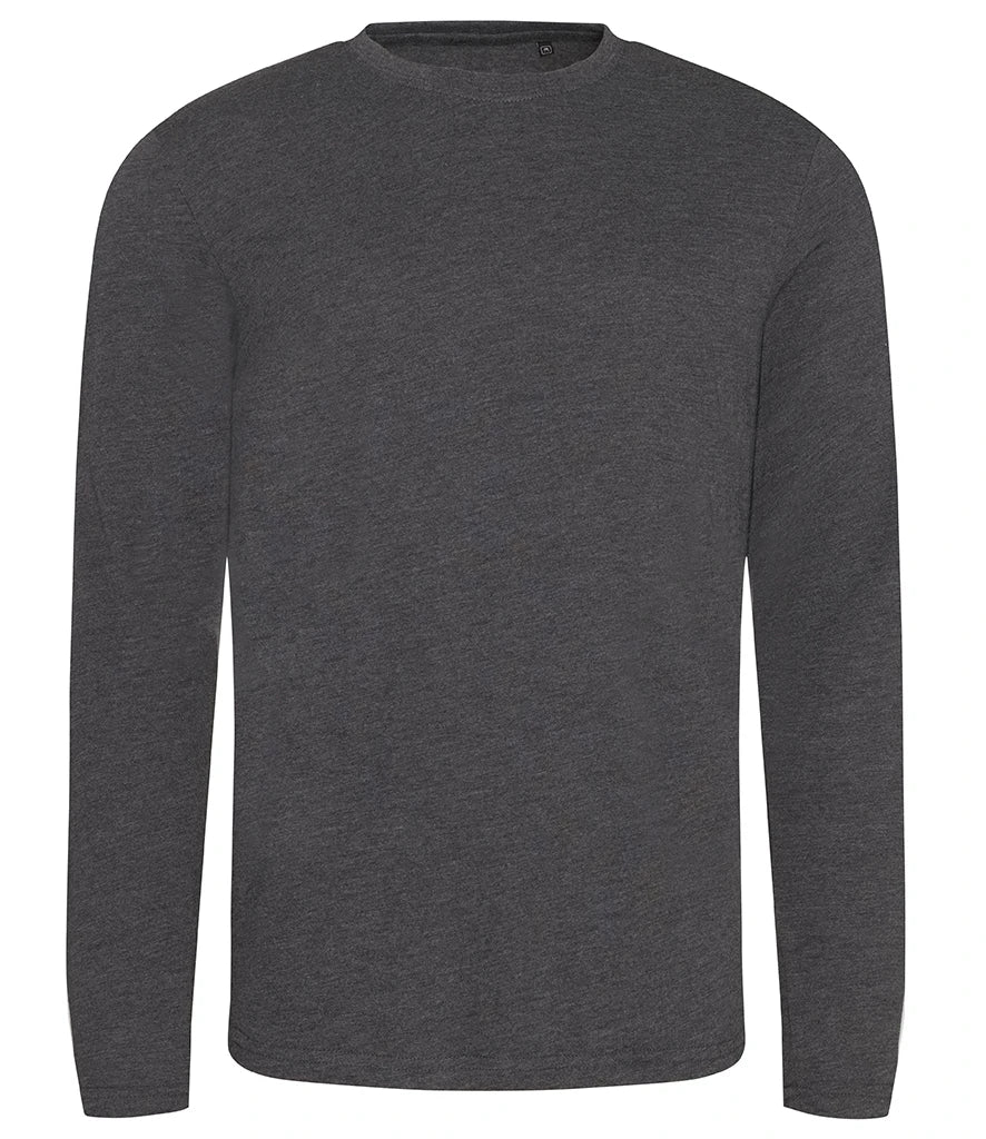 AWDis Long Sleeve Tri-Blend T-Shirt — Heather Charcoal