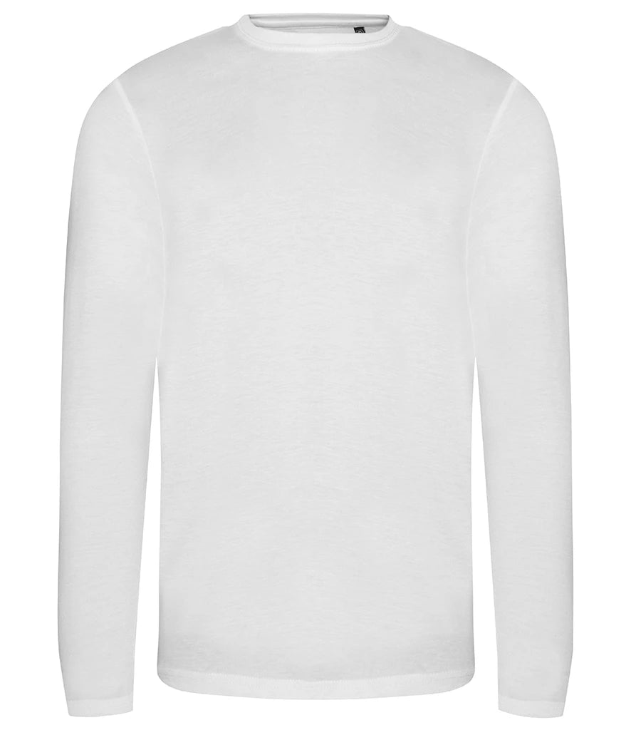 AWDis Long Sleeve Tri-Blend T-Shirt — Solid White