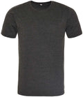 AWDis Just Ts Washed T-Shirt in Jet Black, front view