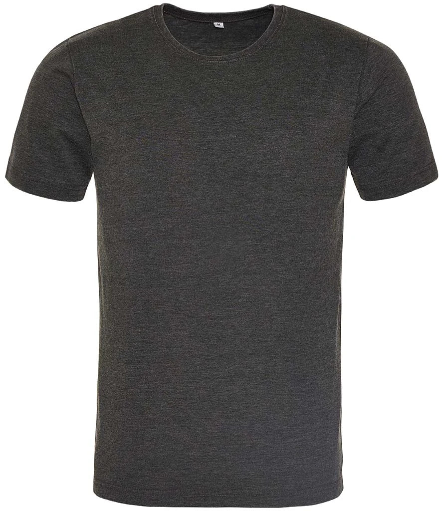 AWDis Just Ts Washed T-Shirt in Jet Black, front view
