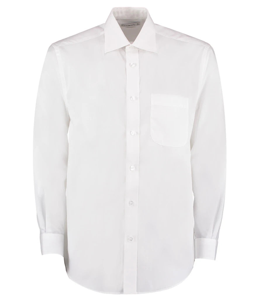 Kustom Kit Long Sleeve Classic Fit Business Shirt — White