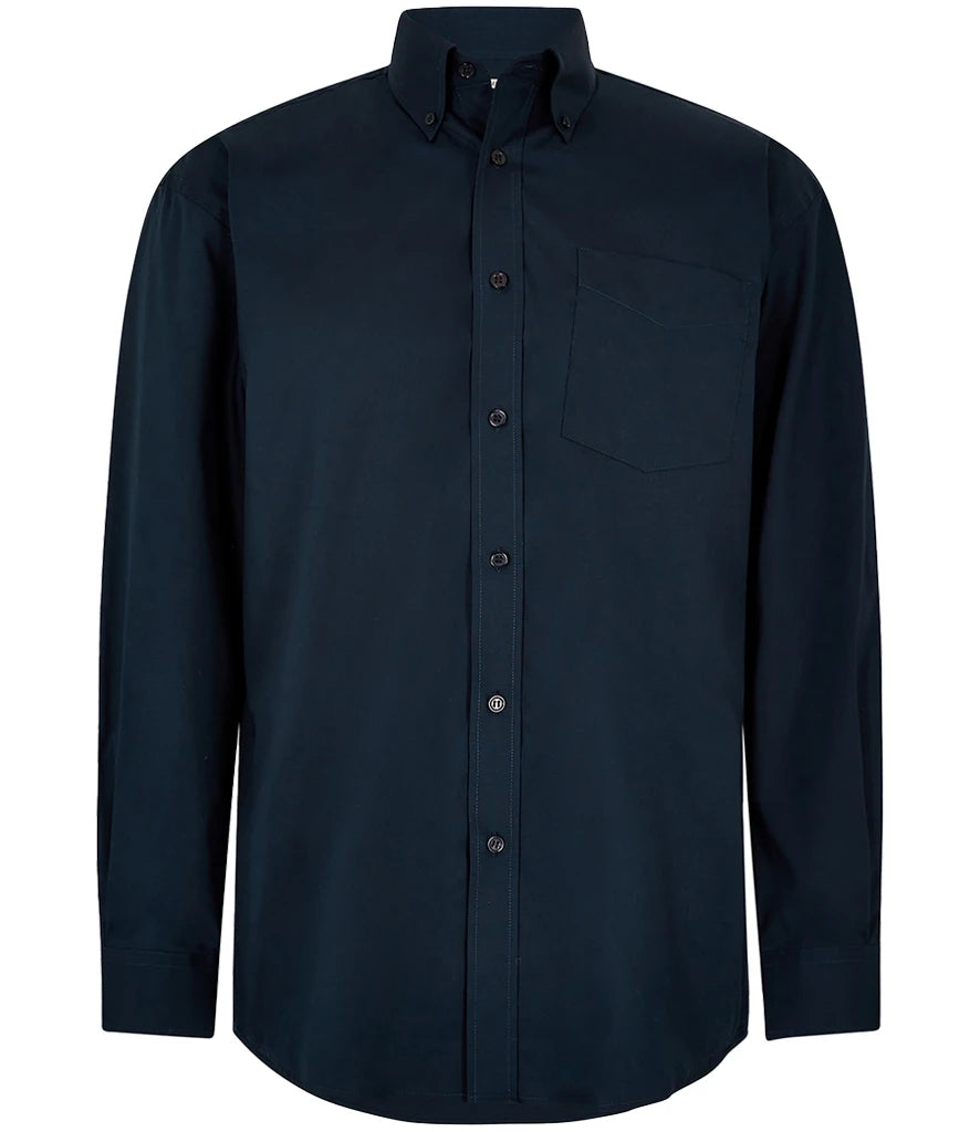 Kustom Kit Premium Long Sleeve Classic Fit Oxford Shirt — Dark Navy