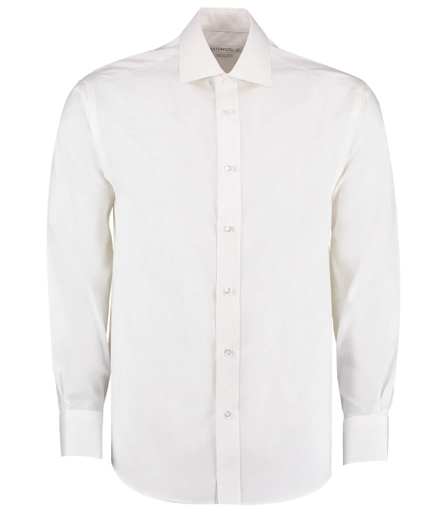 Kustom Kit Premium Long Sleeve Classic Fit Oxford Shirt — White