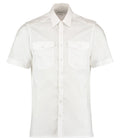 Kustom Kit Short Sleeve Tailored Pilot Shirt — White