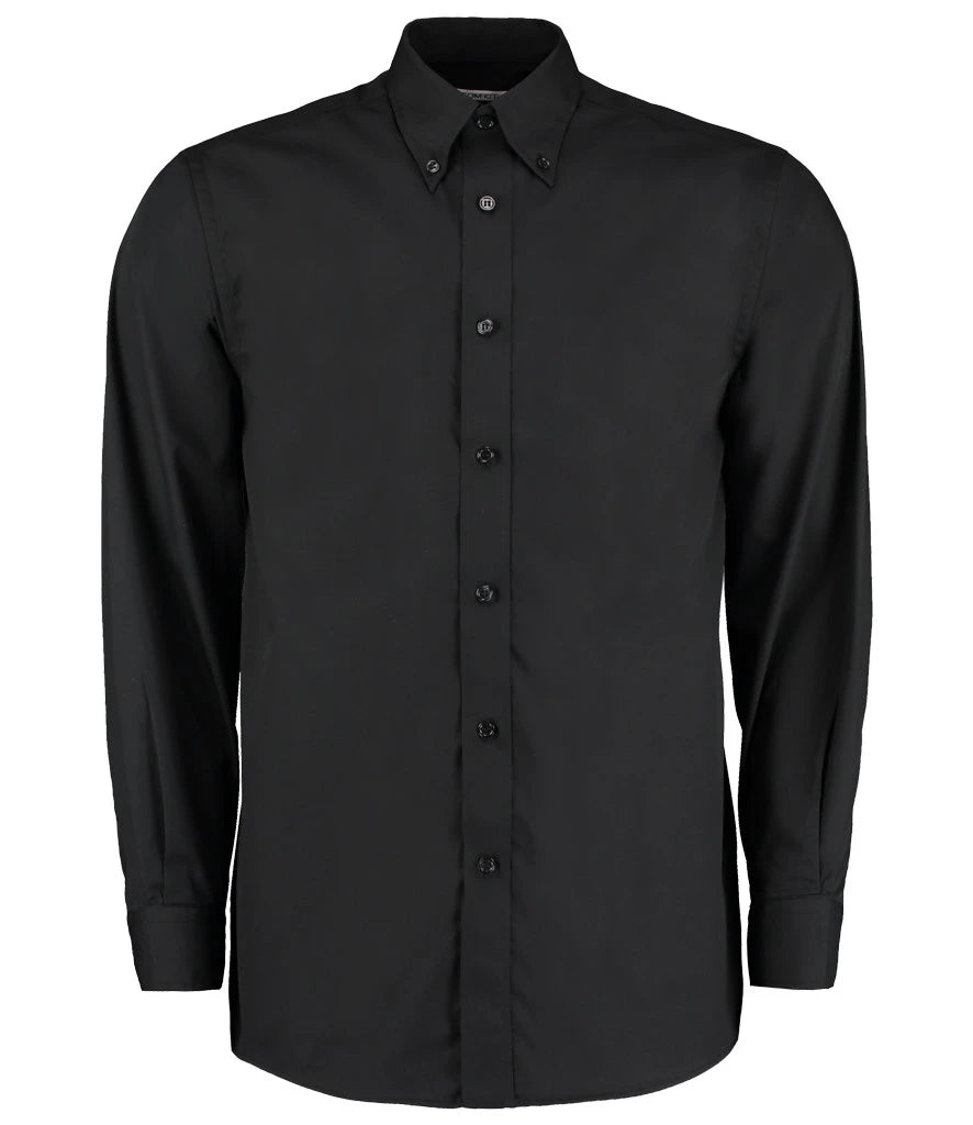 Kustom Kit Long Sleeve Classic Fit Workforce Shirt — Black