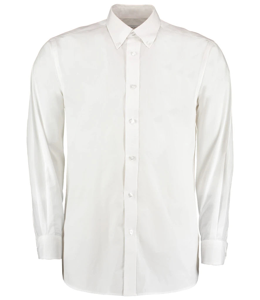 Kustom Kit Long Sleeve Classic Fit Workforce Shirt — White