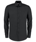 Kustom Kit Long Sleeve Slim Fit Business Shirt — Black