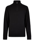 Kustom Kit Regular Fit Arundel 1/4 Zip Sweater — Black