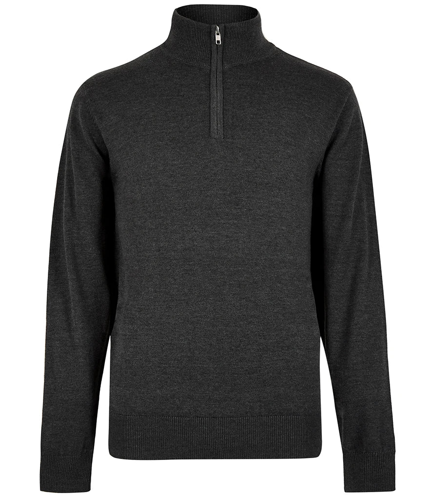Kustom Kit Regular Fit Arundel 1/4 Zip Sweater — Graphite Grey
