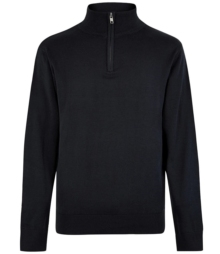 Kustom Kit Regular Fit Arundel 1/4 Zip Sweater — Navy