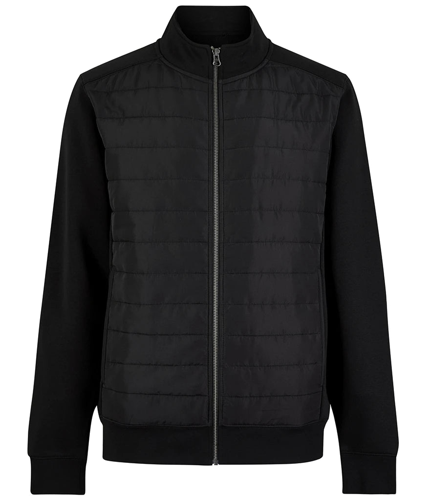 Kustom Kit Regular Fit Quilted Full Zip Sweat Jacket — Black