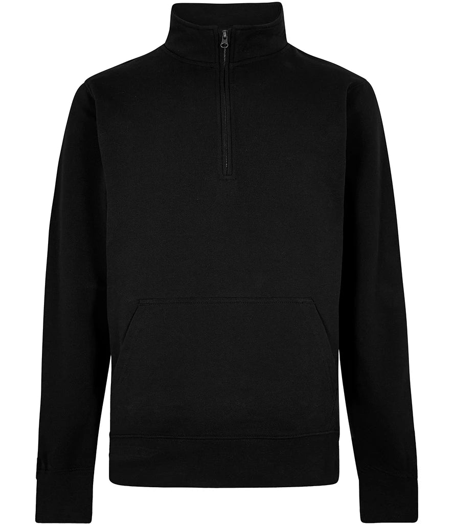 Kustom Kit Regular Fit 1/4 Zip Piqué Sweatshirt — Black