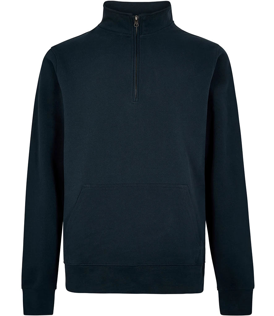 Kustom Kit Regular Fit 1/4 Zip Piqué Sweatshirt — Navy