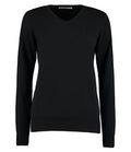 Kustom Kit Ladies Arundel Cotton Acrylic V Neck Sweater — Black