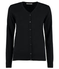 Kustom Kit Ladies Arundel Cotton Acrylic V Neck Cardigan — Black
