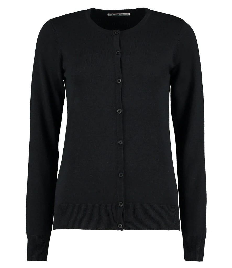 Kustom Kit Ladies Arundel Round Neck Cardigan — Black