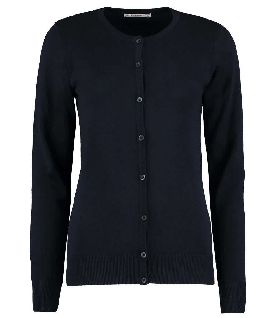 Kustom Kit Ladies Arundel Round Neck Cardigan — Navy