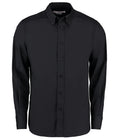 Kustom Kit Long Sleeve Tailored City Business Shirt — Black