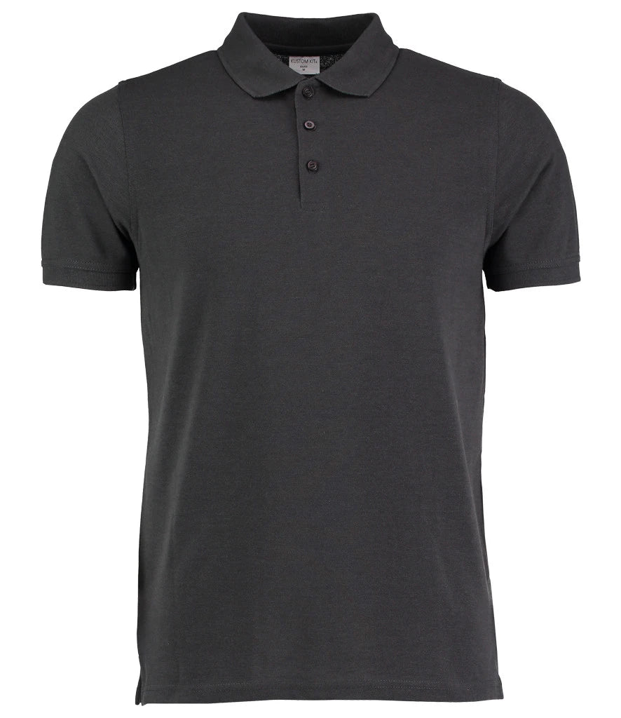 Kustom Kit Klassic Heavy Slim Fit Piqué Polo Shirt — Graphite Grey