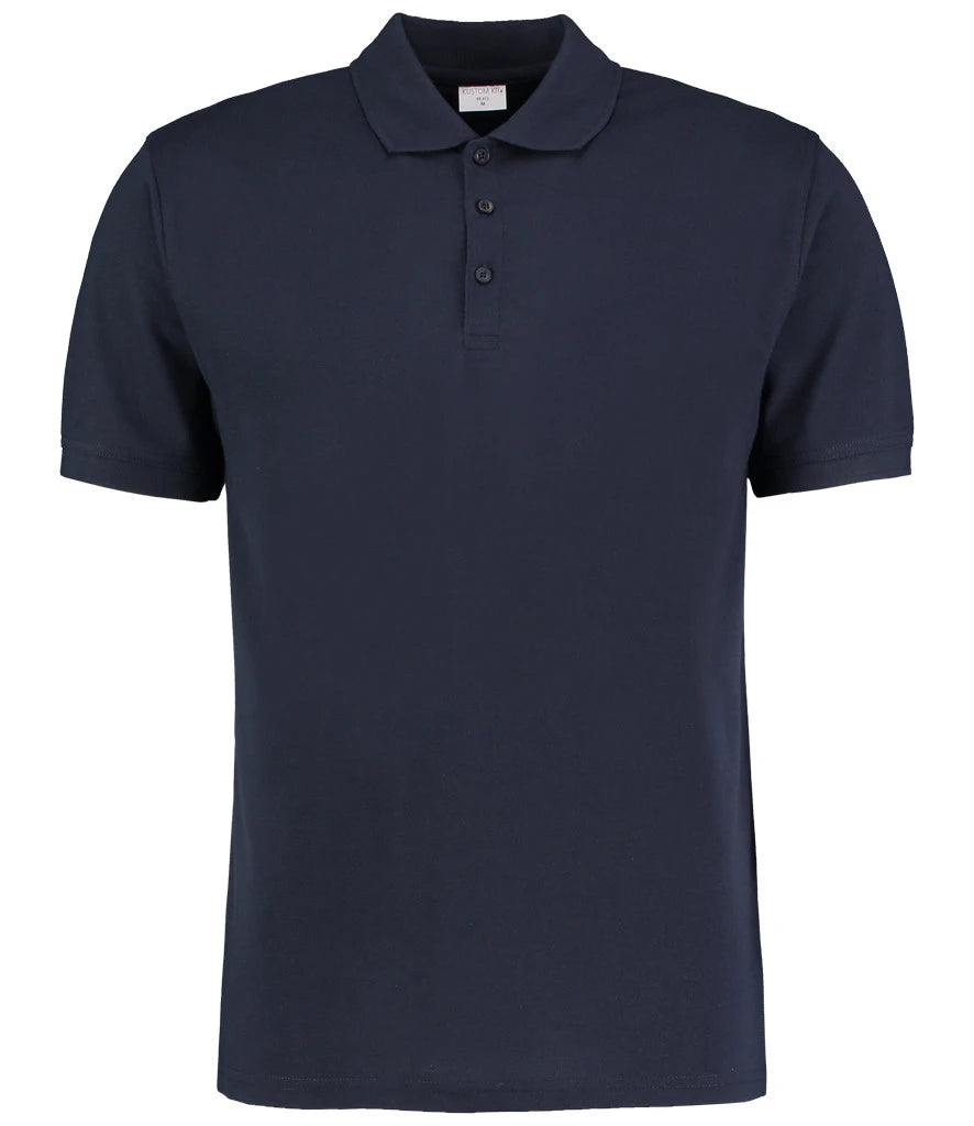 Kustom Kit Klassic Slim Fit Poly/Cotton Piqué Polo Shirt — Navy