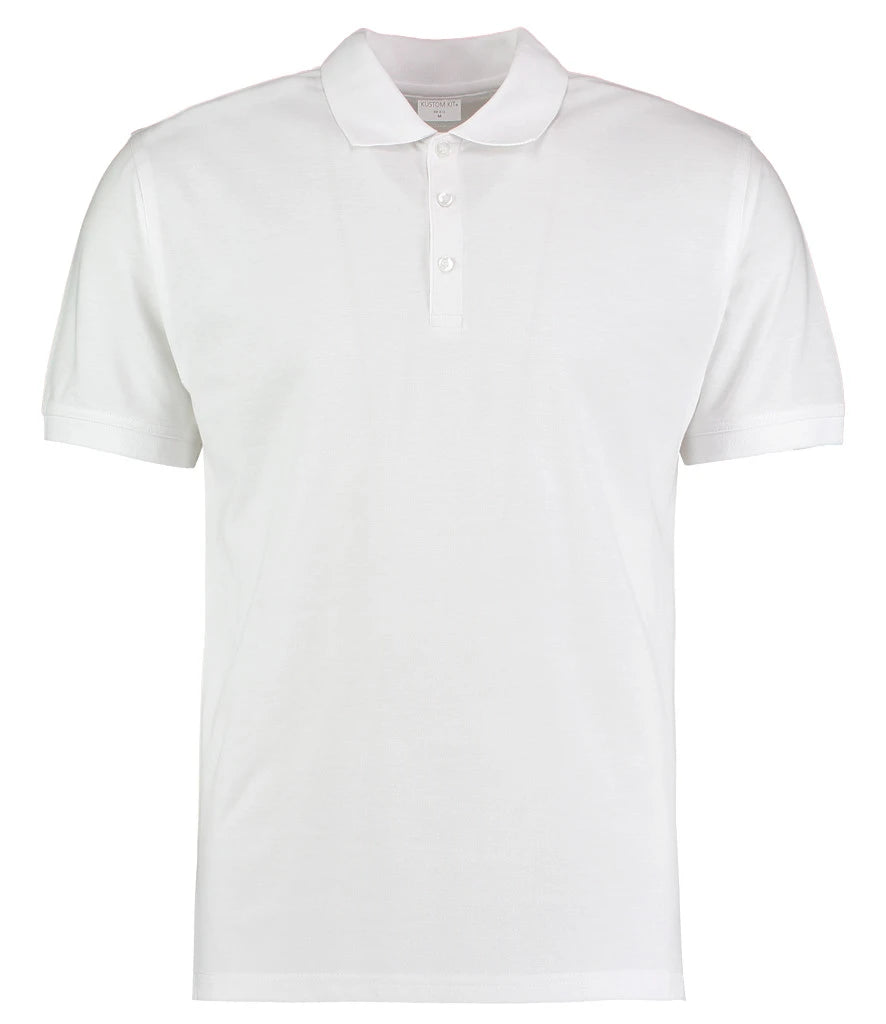 Kustom Kit Klassic Slim Fit Poly/Cotton Piqué Polo Shirt — White