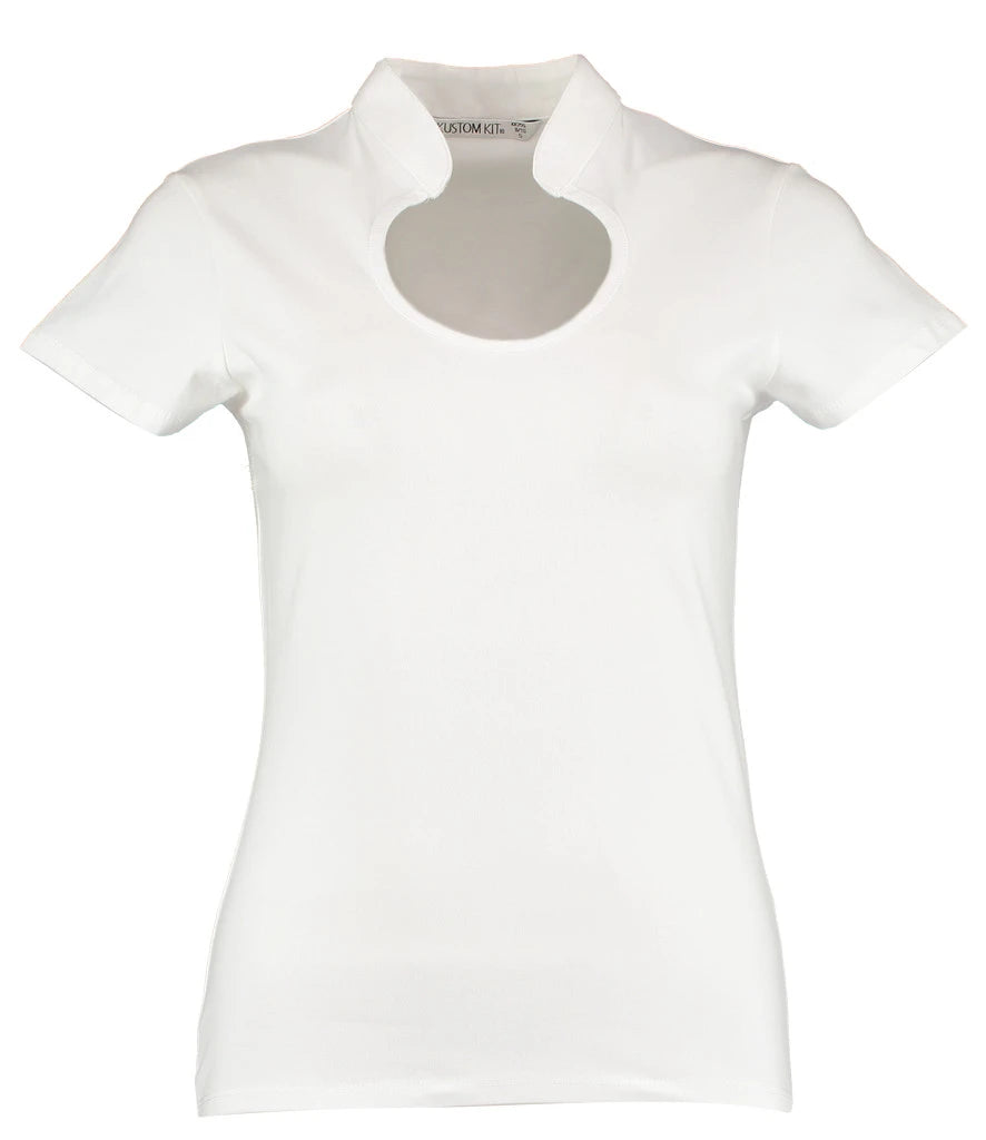 Kustom Kit Ladies Keyhole Neck Corporate Top — White