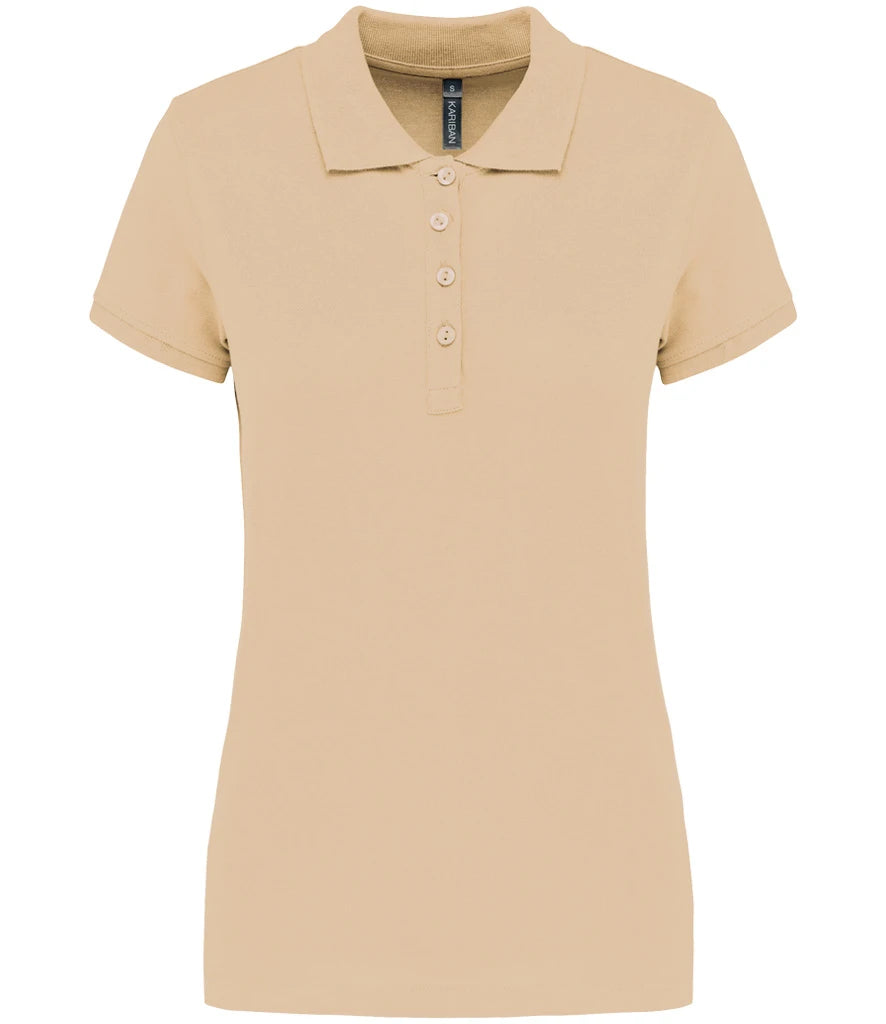 Kariban Ladies Short Sleeve Piqué Polo Shirt — Light Sand
