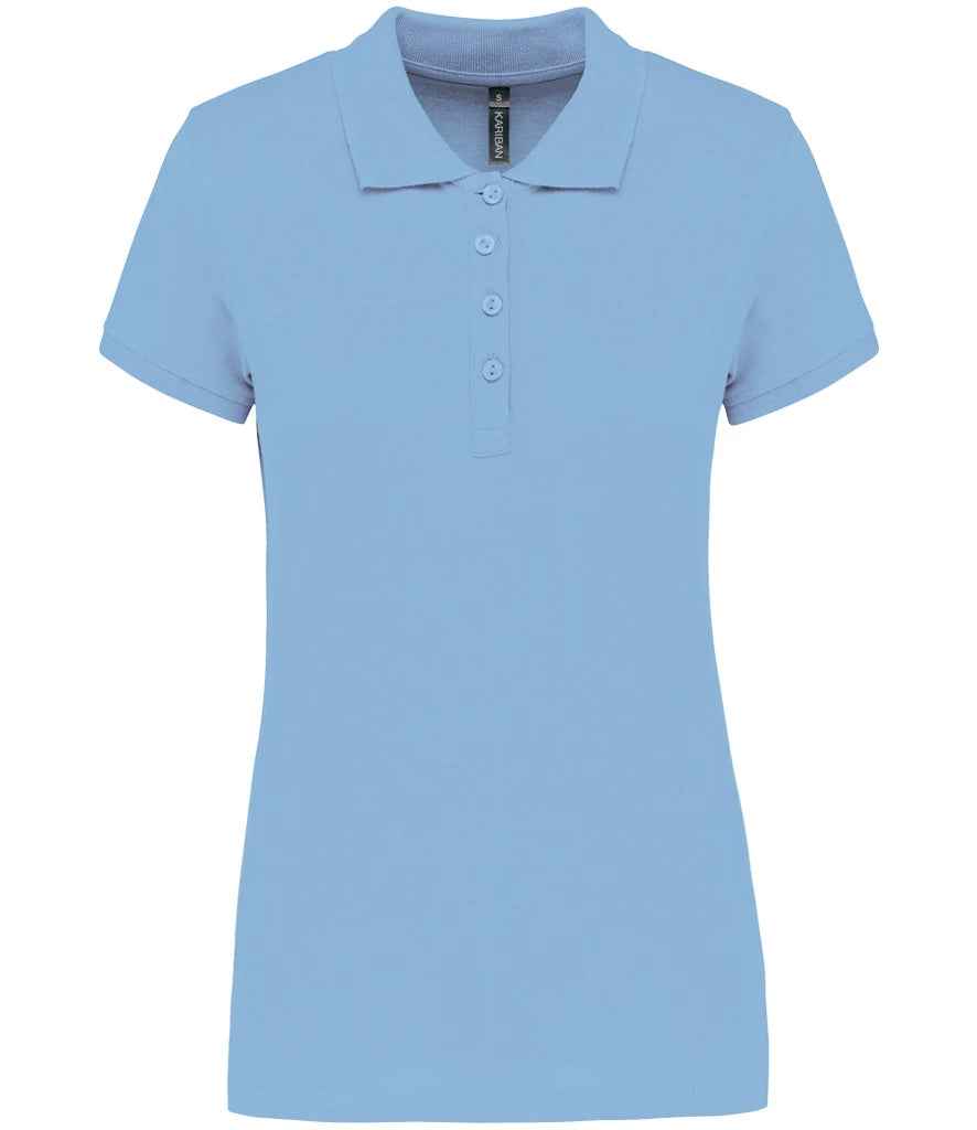 Kariban Ladies Short Sleeve Piqué Polo Shirt — Sky Blue