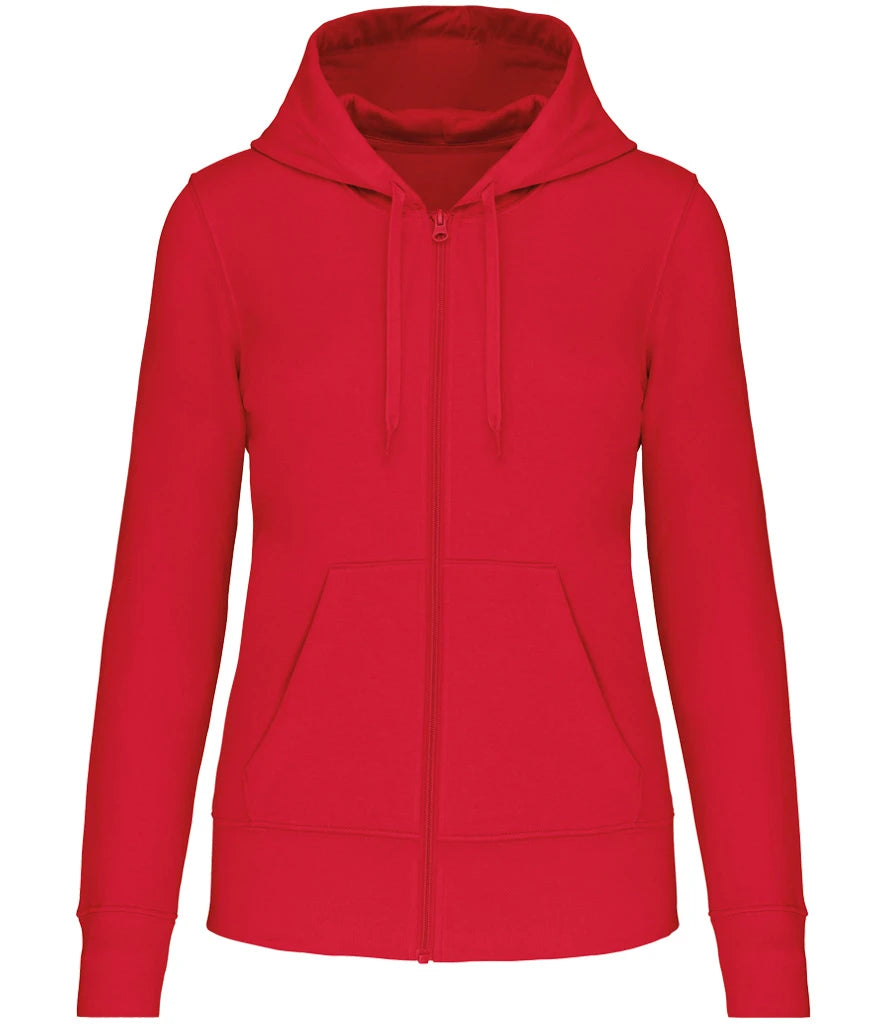 Kariban Ladies Full Zip Hoodie — Red