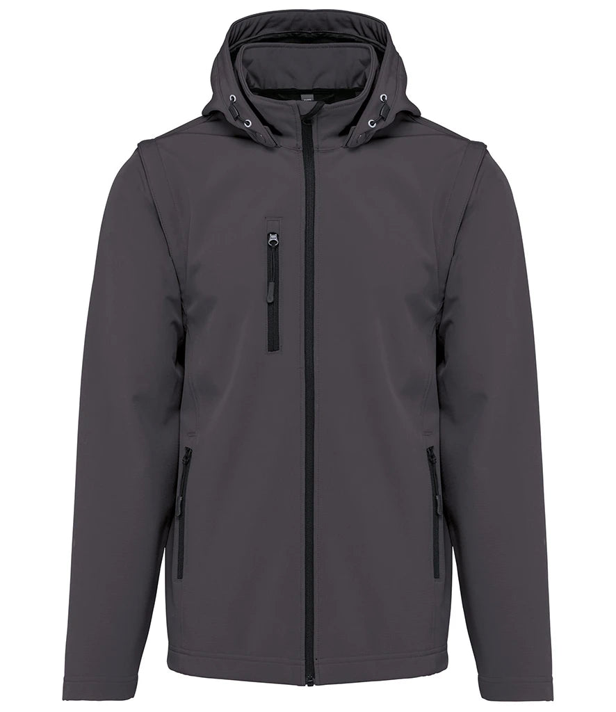 Kariban Unisex Three Layer Hooded Soft Shell Jacket — Titanium