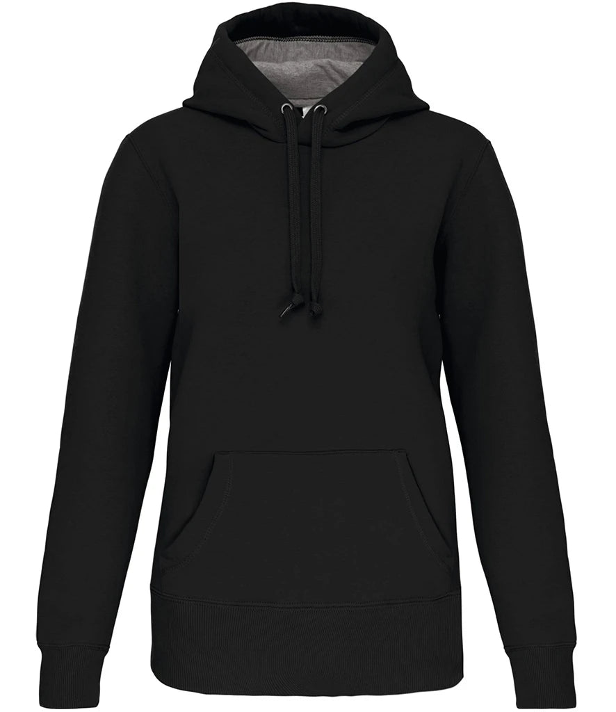 Kariban Heavy Contrast Hoodie — Black