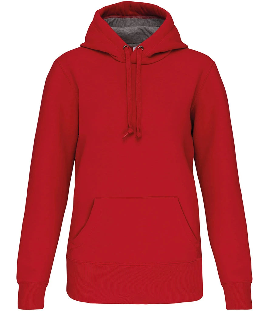 Kariban Heavy Contrast Hoodie — Red