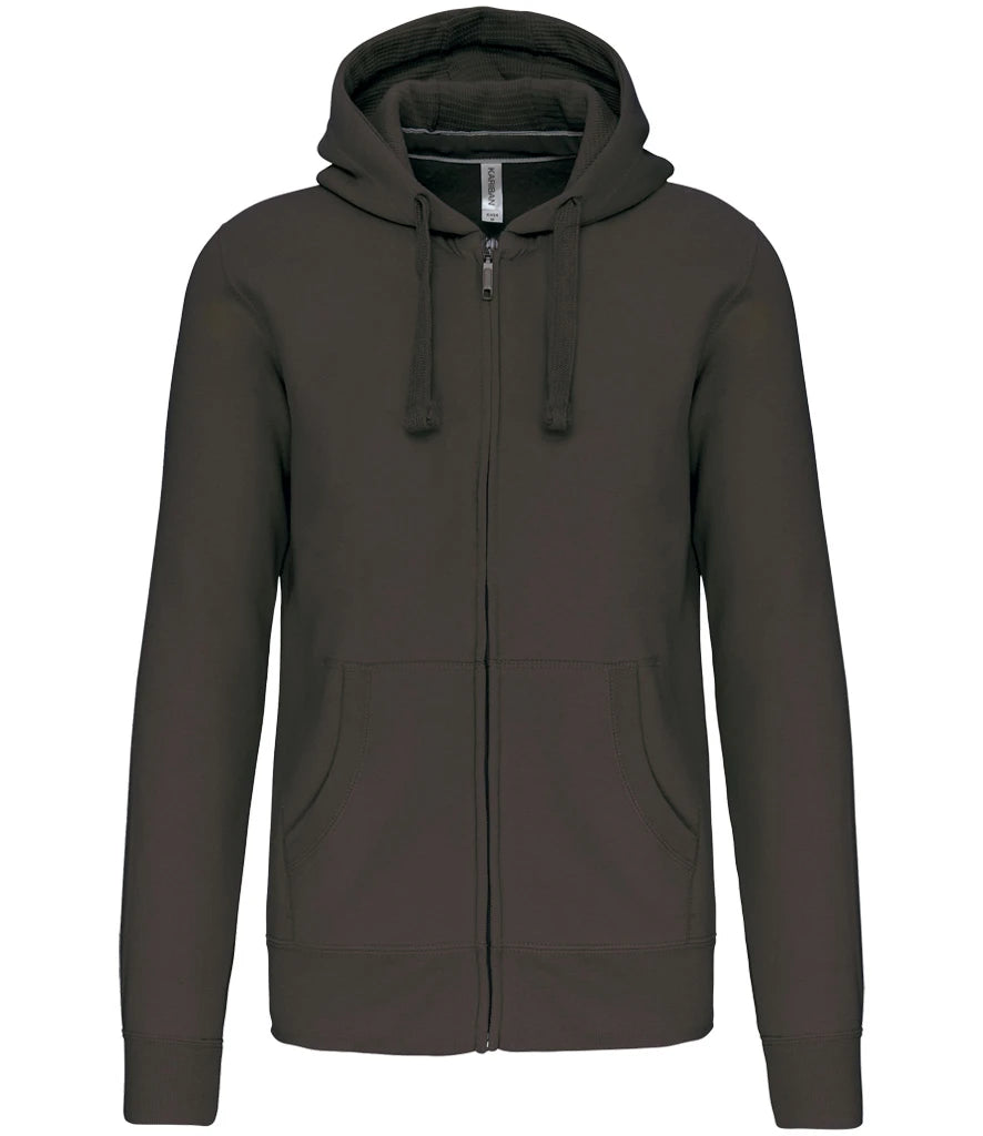 Kariban Full Zip Hooded Sweatshirt — Dark Grey
