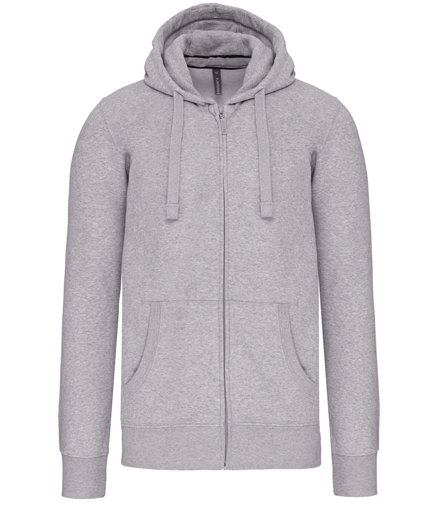 Kariban Full Zip Hooded Sweatshirt — Oxford Grey