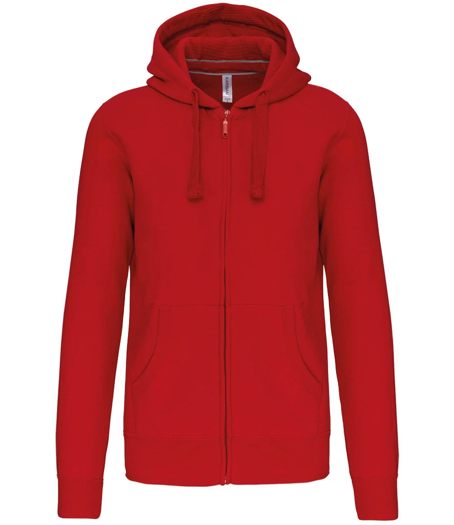 Kariban Full Zip Hooded Sweatshirt — Red