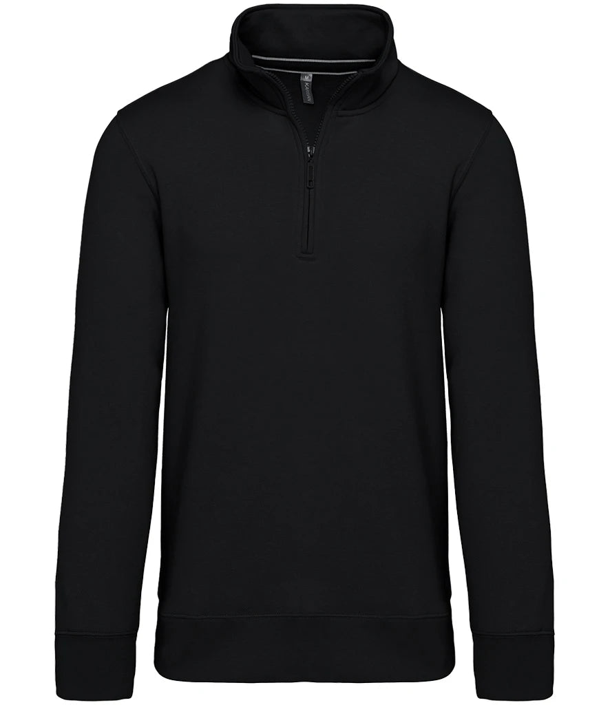 Kariban Zip Neck Sweatshirt — Black