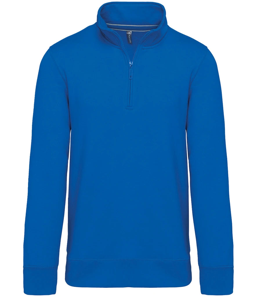 Kariban Zip Neck Sweatshirt — Light Royal Blue