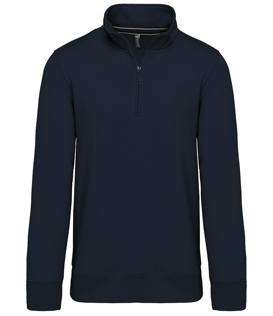 Kariban Zip Neck Sweatshirt — Navy