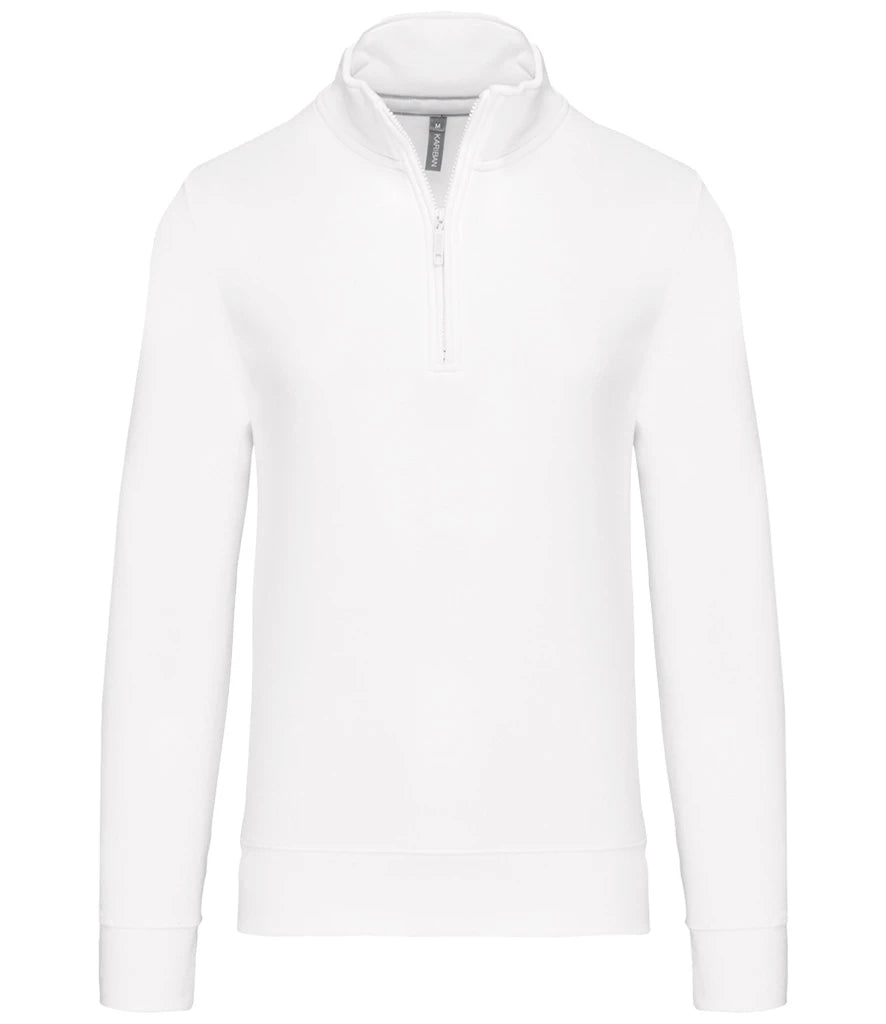 Kariban Zip Neck Sweatshirt — White