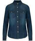 Kariban Ladies Long Sleeve Denim Shirt — Blue Jean