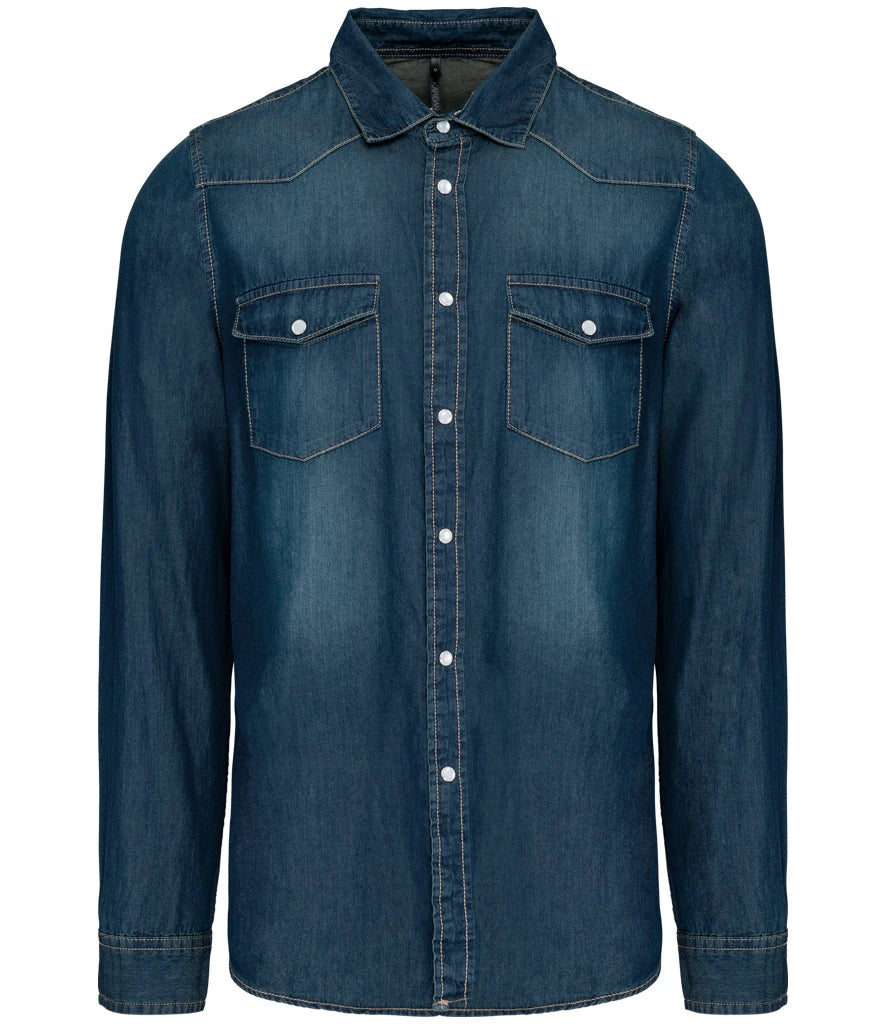 Kariban Long Sleeve Denim Shirt — Blue Jean