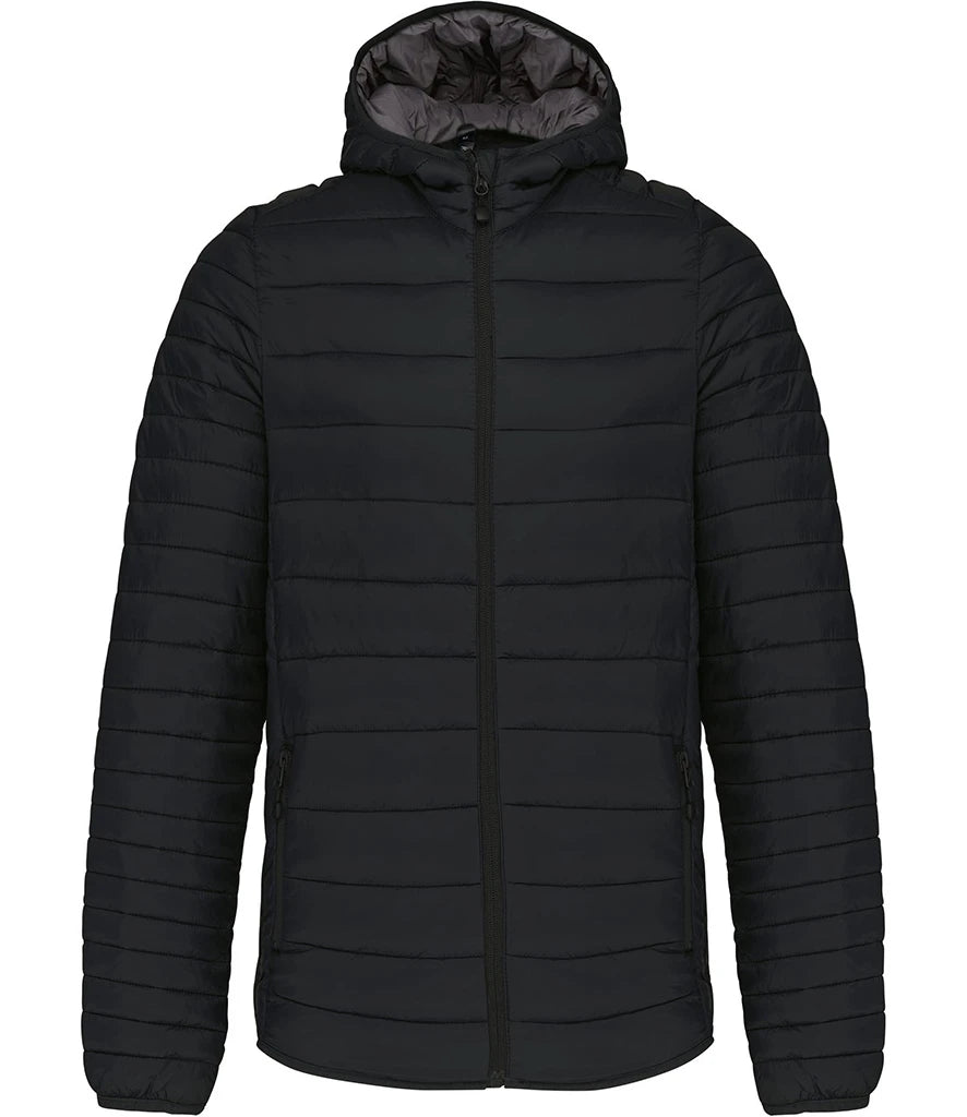 Kariban Lightweight Hooded Padded Jacket — Black