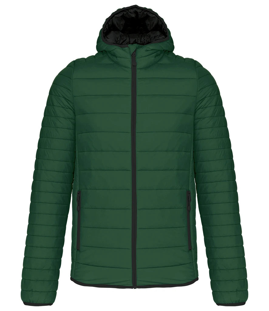 Kariban Lightweight Hooded Padded Jacket — Forest Green