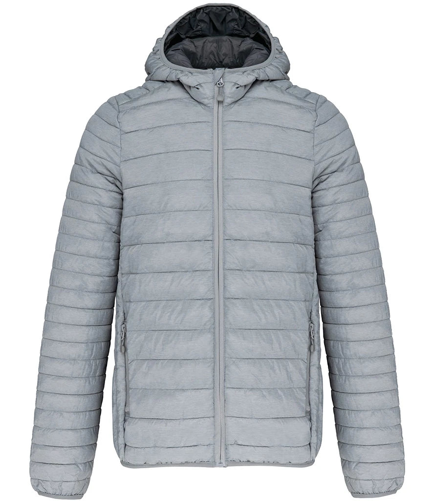 Kariban Lightweight Hooded Padded Jacket — Marl Silver