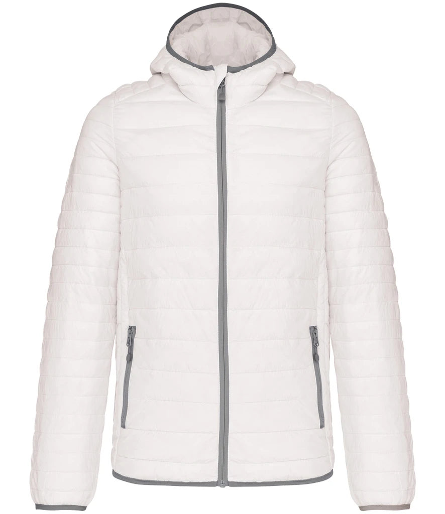Kariban Lightweight Hooded Padded Jacket — White
