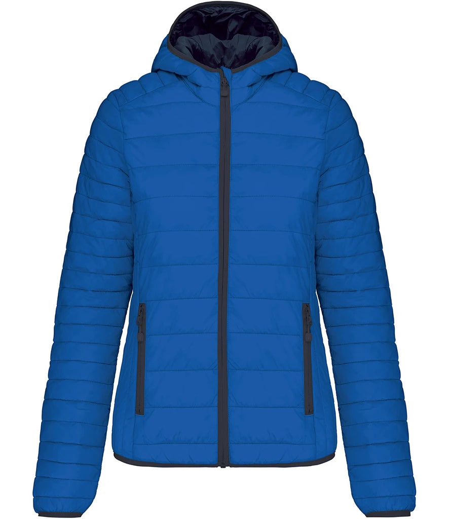 Kariban Ladies Lightweight Hooded Padded Jacket — Light Royal Blue